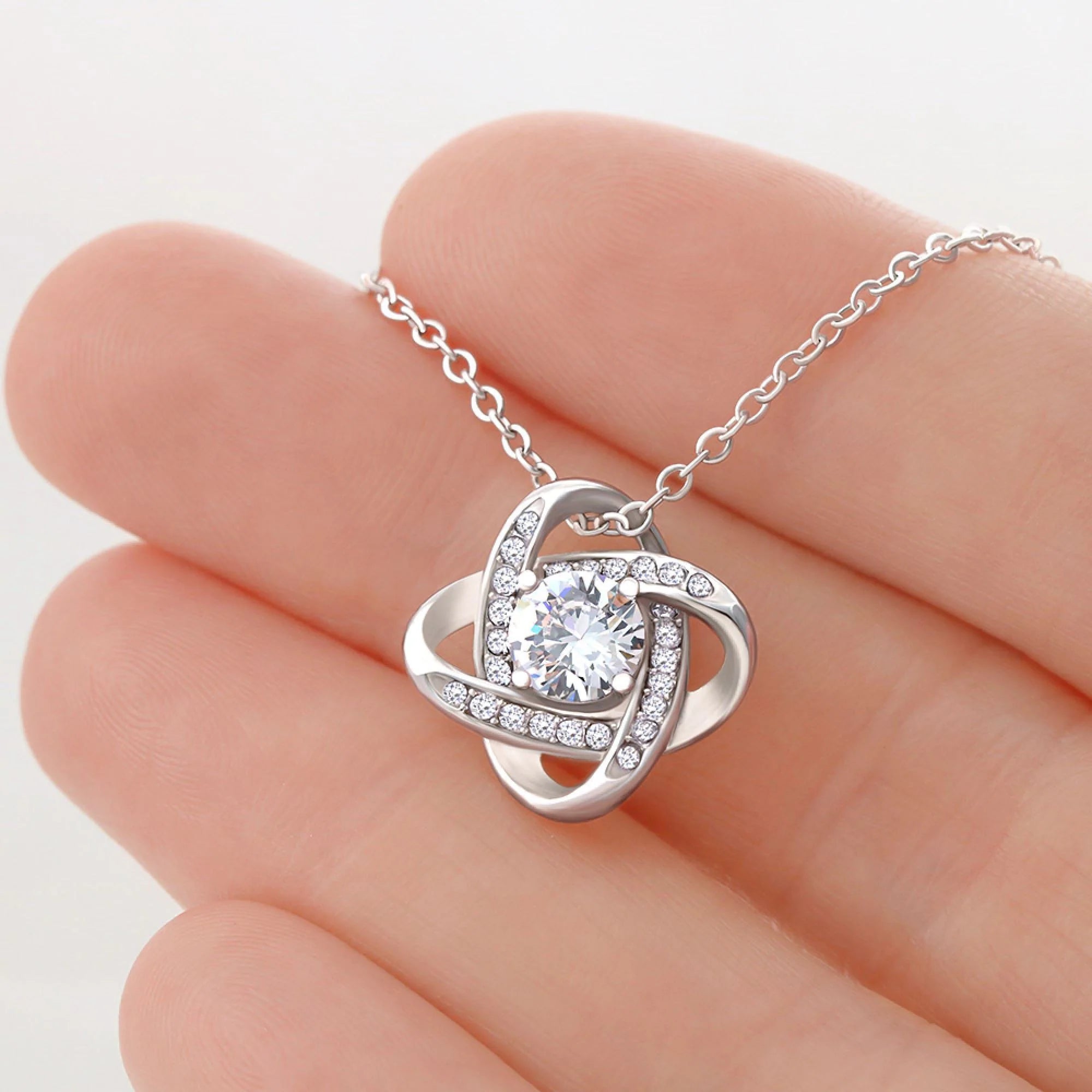 Love Knot Necklace in Rotating Rose Box
