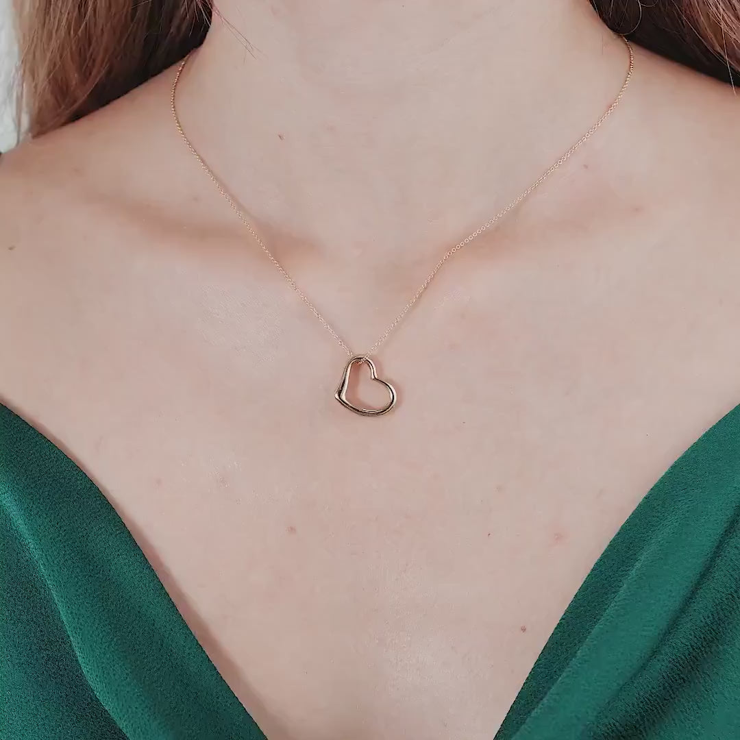 Video of Gold Heart Necklace on Model